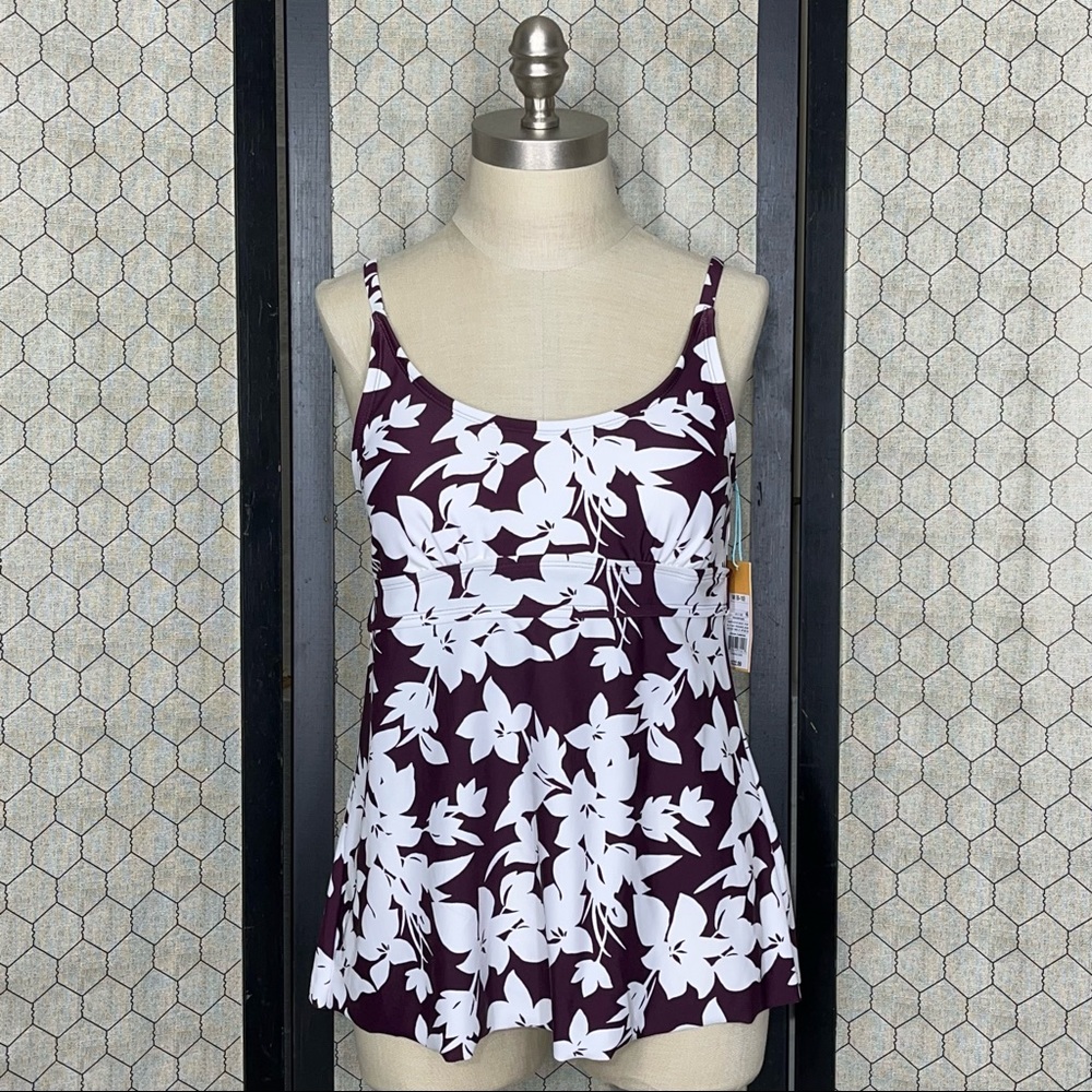 Kona Sol Floral Print Tankini Top